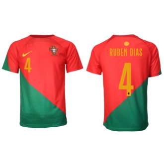 Herren Fußballbekleidung Portugal Ruben Dias #4 Heimtrikot WM 2022 Kurzarm